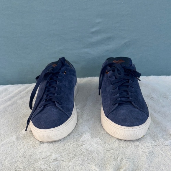 EUC Good Man Brand Blue and White Suede Sneakers with Lace-Up Design Size 8 - Picture 1 of 8